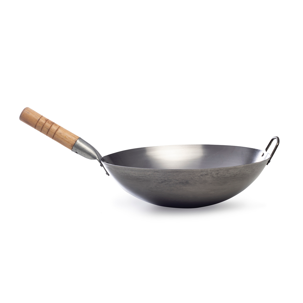 [PE0423] Chinese Wok with wooden Handle 38cm