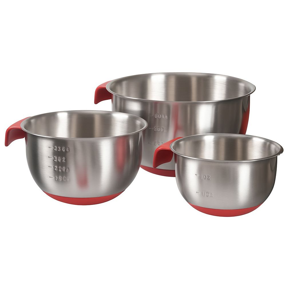 [Em1385] Mixing Bowl with Measurment Scale 3Pcs set (1, 2.5 & 4 Qts.)